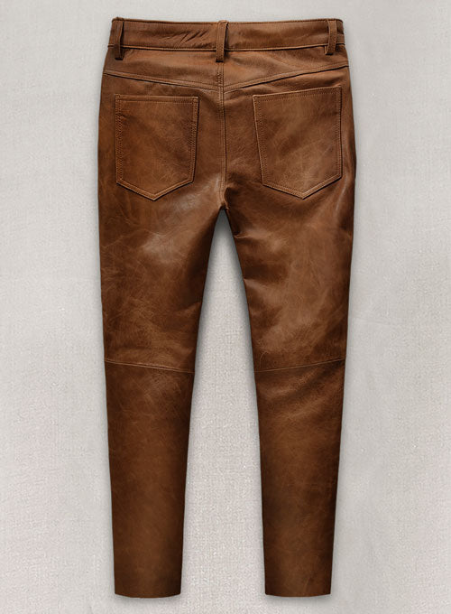 regular leather jeans