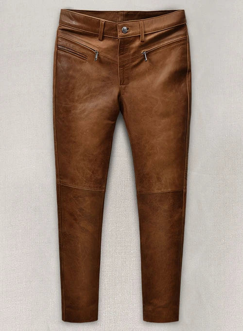 regular leather jeans